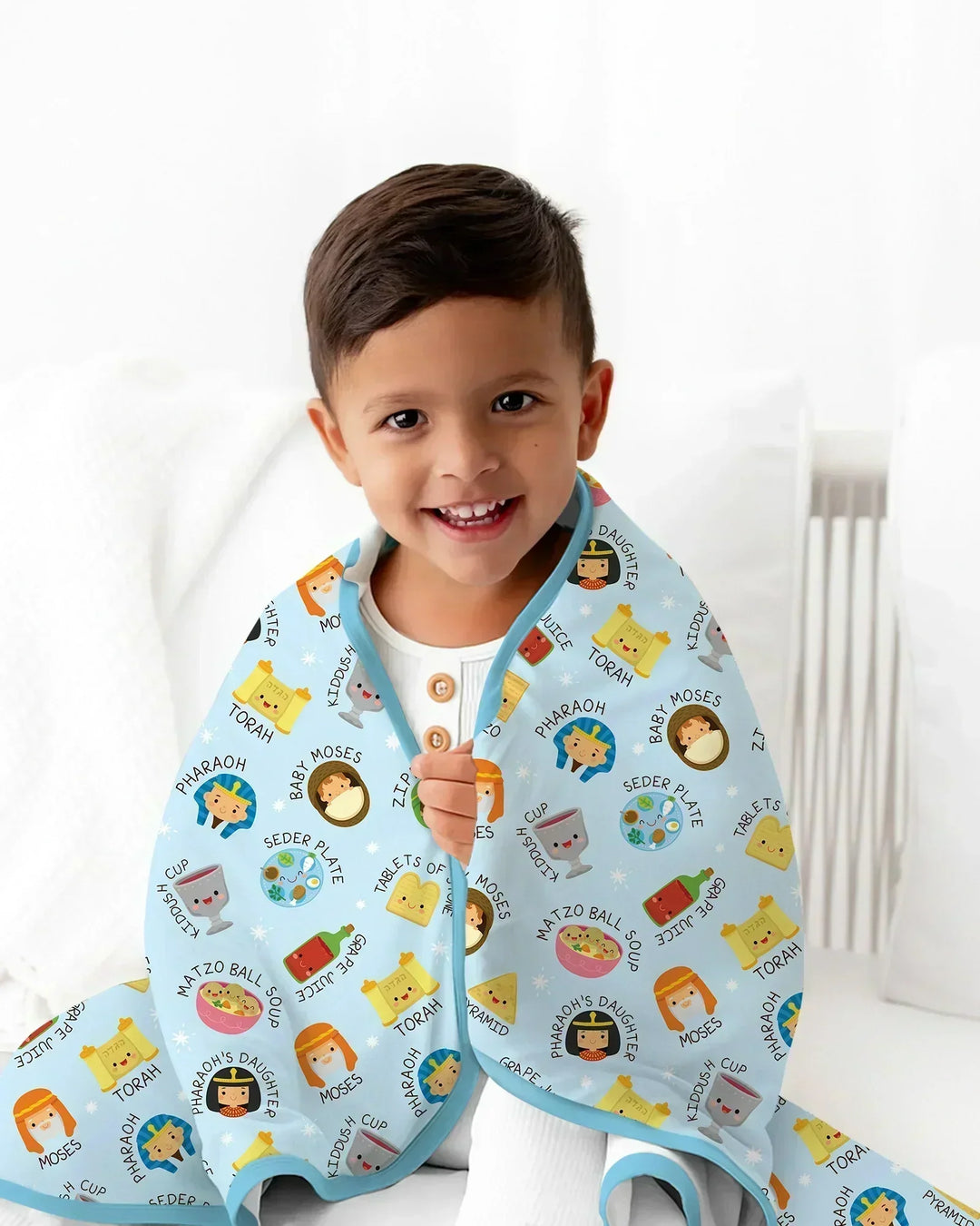 Cute Passover Characters Bamboo Blanket