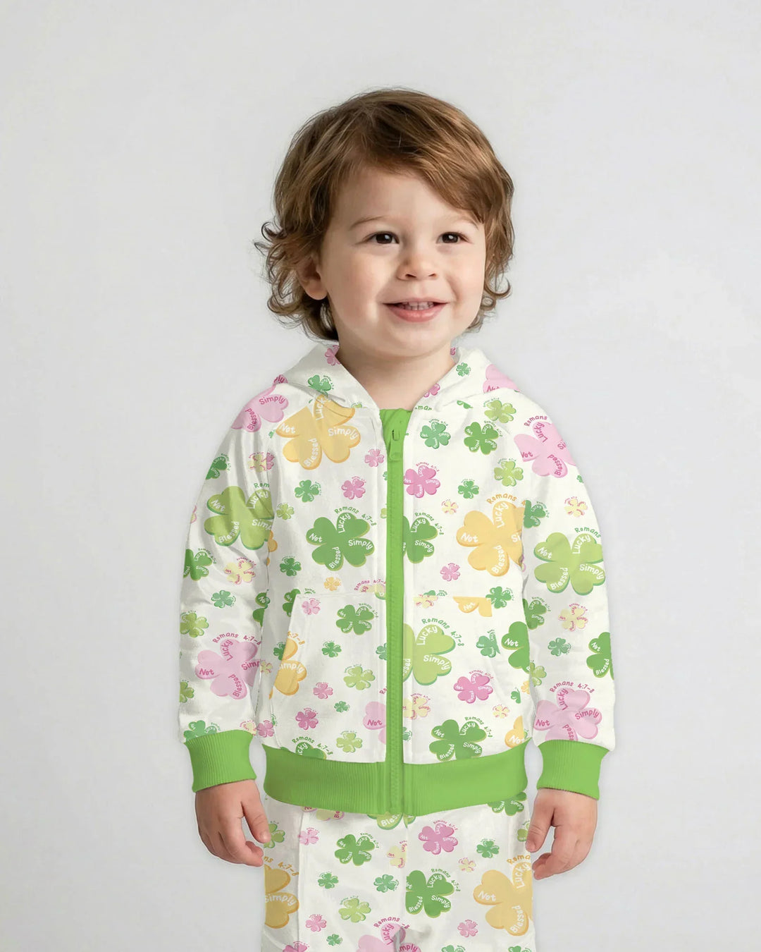 Kleeblätter-Druck St. Patrick's Day Bambus-Kapuzenjacke mit Reißverschluss