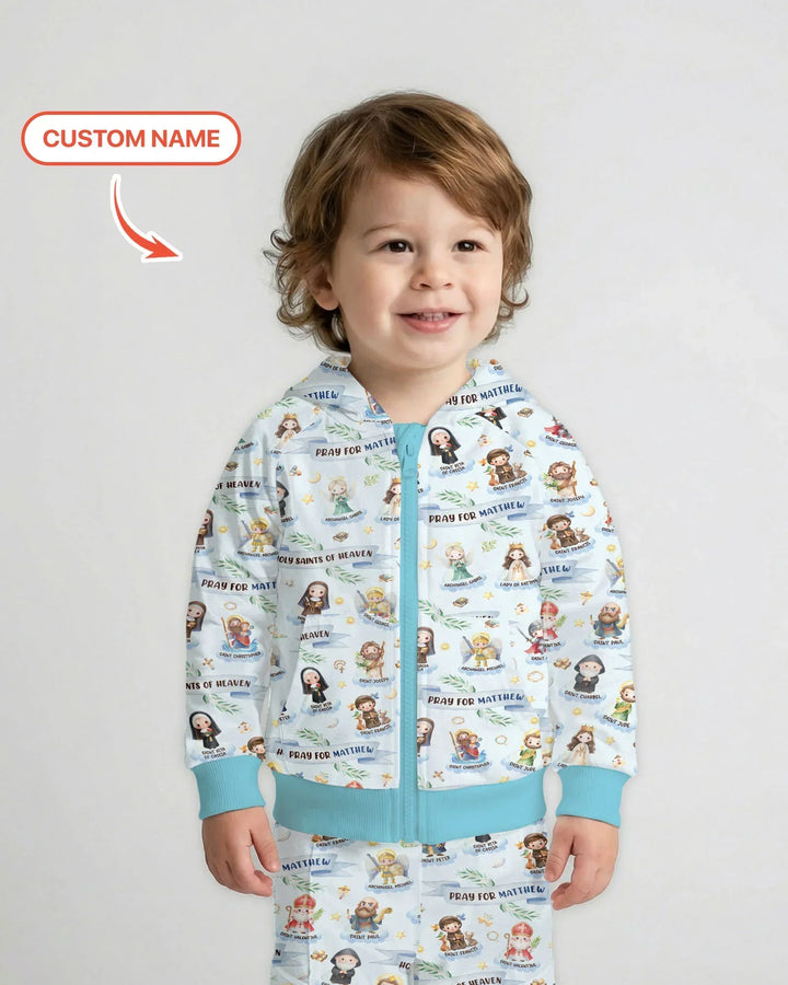 Heilige des Himmels Personalisierter Bambus-Kapuzenpullover mit Reißverschluss