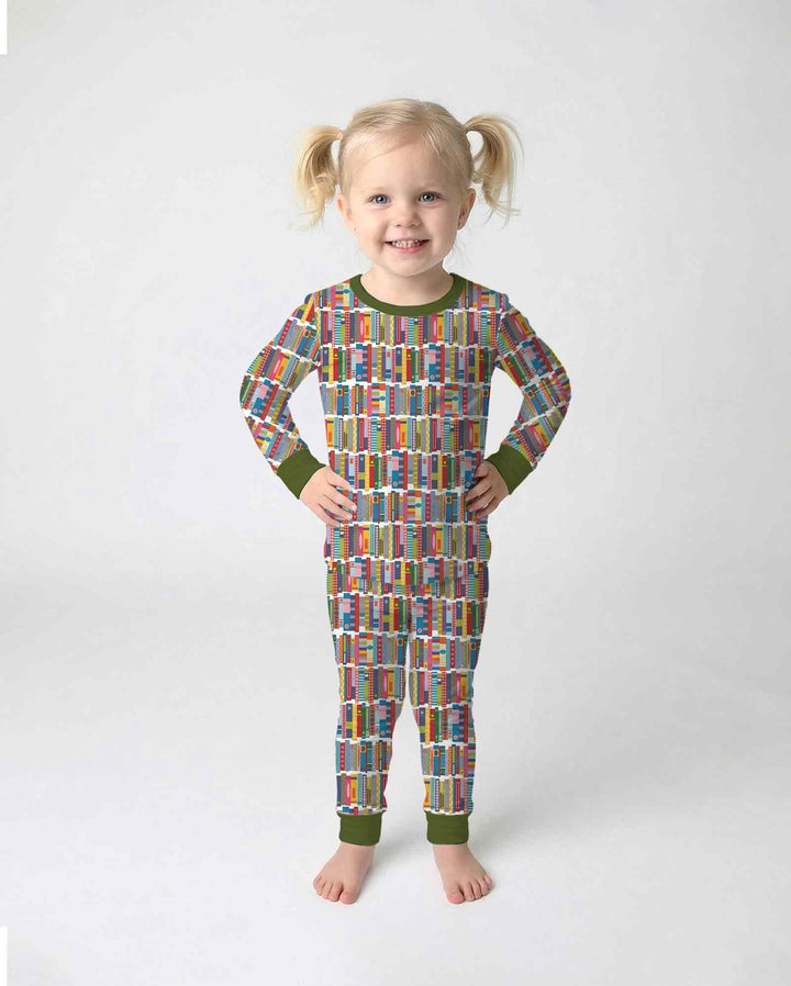 Zweiteiliges Langarm-Pyjama-Set mit Sommerfrüchten