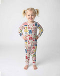 Zweiteiliges Langarm-Pyjama-Set mit Sommerfrüchten