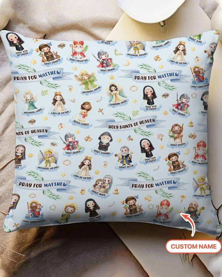 Holy Saints of Heaven Custom Name Bamboo Pillow Case