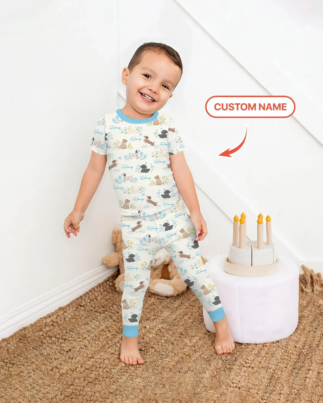 Zweiteiliges, kurzärmliges Pyjama-Set mit Marienkäfern