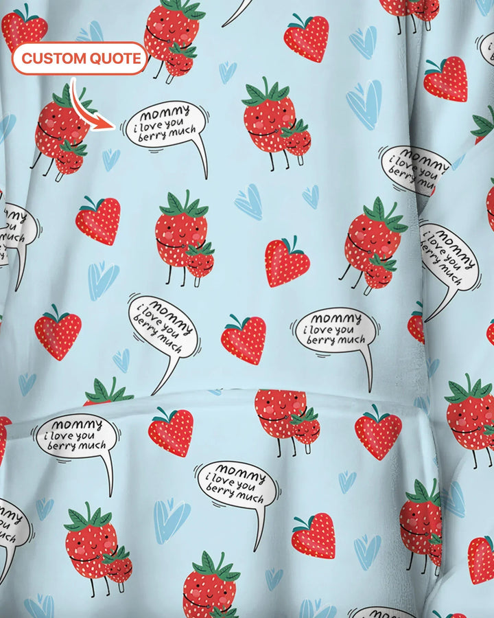 Ich liebe dich Beeren viel Bambus Decken-Hoodie