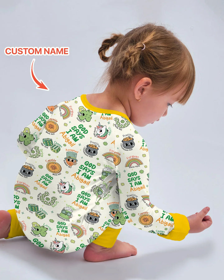 Personalized God Says I Am St. Patrick's Day Family Matching Bamboo Convertible Zippy