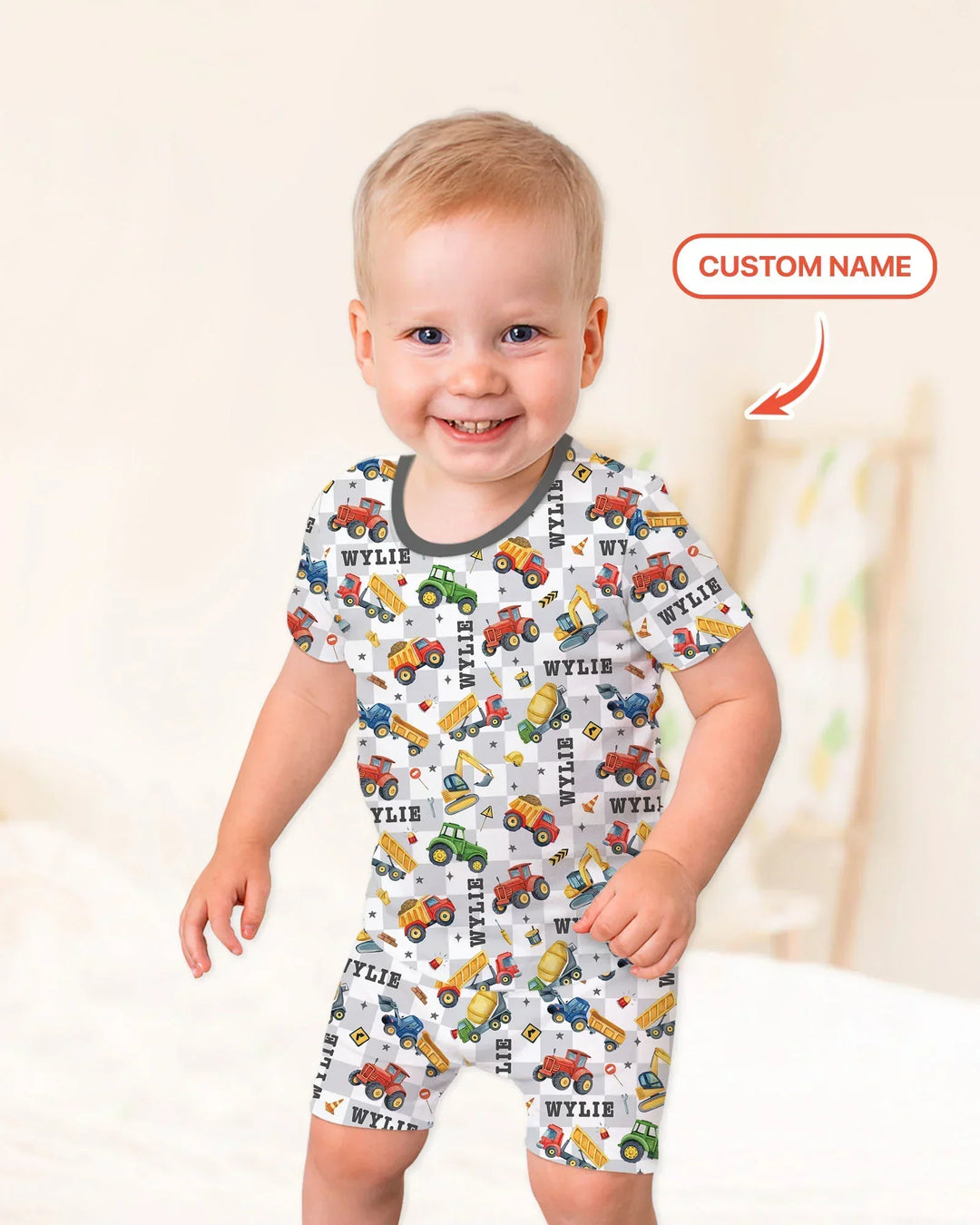 Zweiteiliges Pyjama-Set mit kurzen Ärmeln und Shorts im Sommer-Design