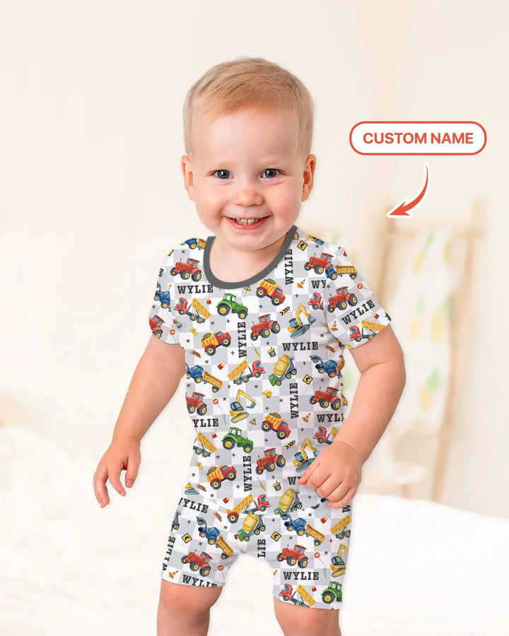Zweiteiliges Pyjama-Set mit kurzen Ärmeln und Shorts im Sommer-Design