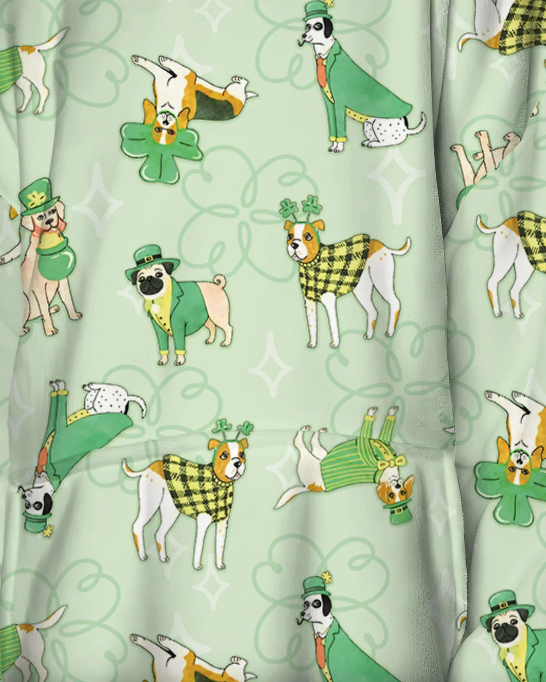 St. Patrick's Day Welpen tragbare Bambus-Decken-Kapuzenjacke