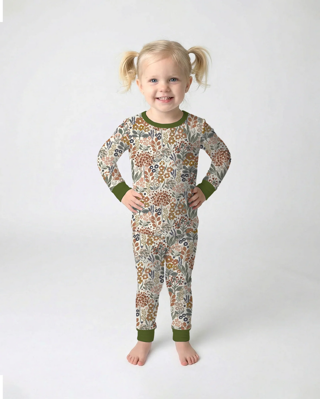 Autumn Meadow Botanicals Bamboo Two Piece Long Sleeve Pajama Set