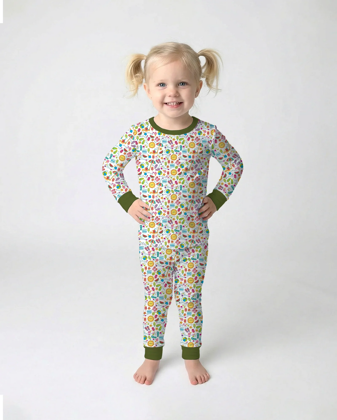 Sunshine Splash Party Bamboo Two Piece Long Sleeve Pajama Set