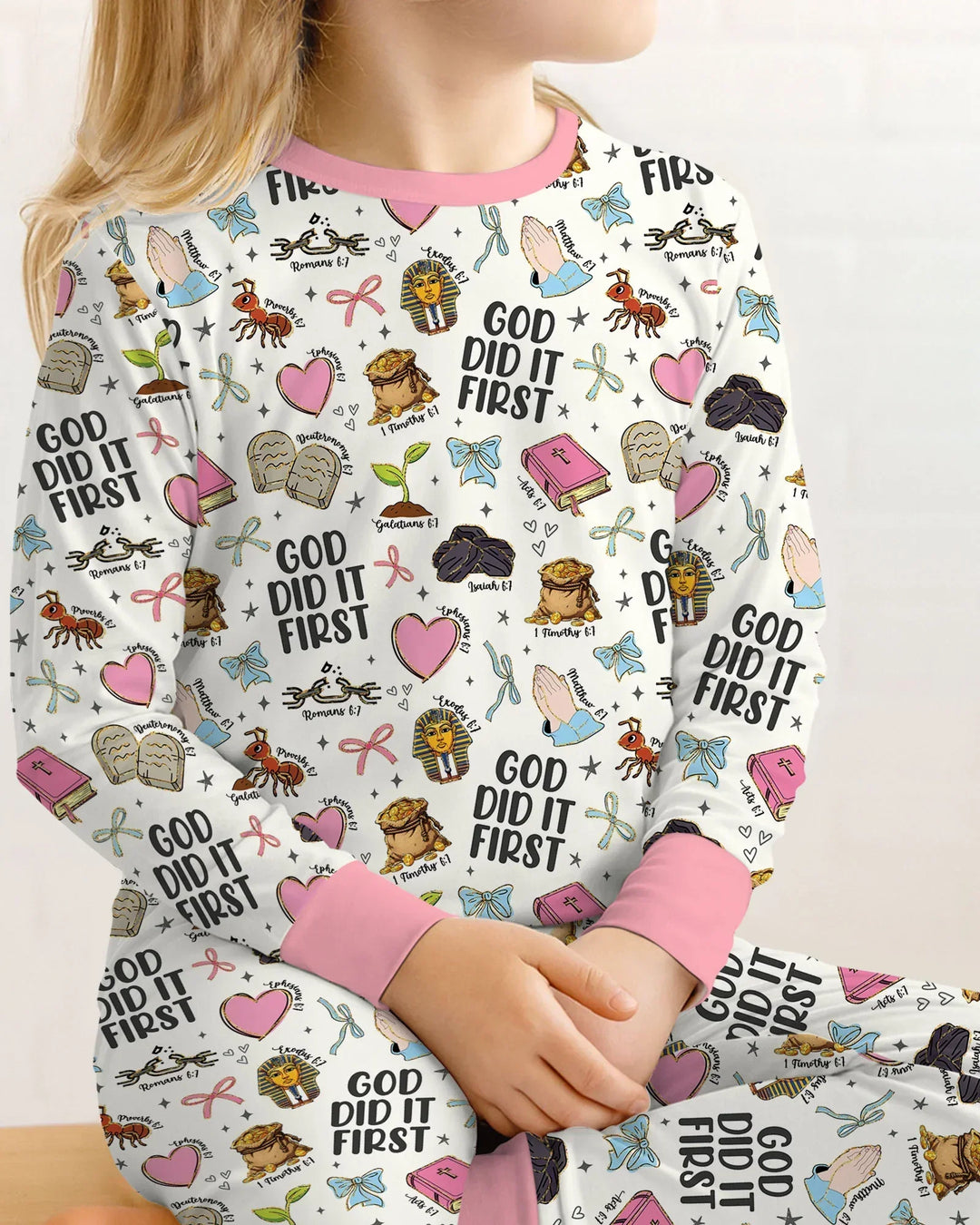 Zweiteiliges Langarm-Pyjama-Set mit Sommerfrüchten