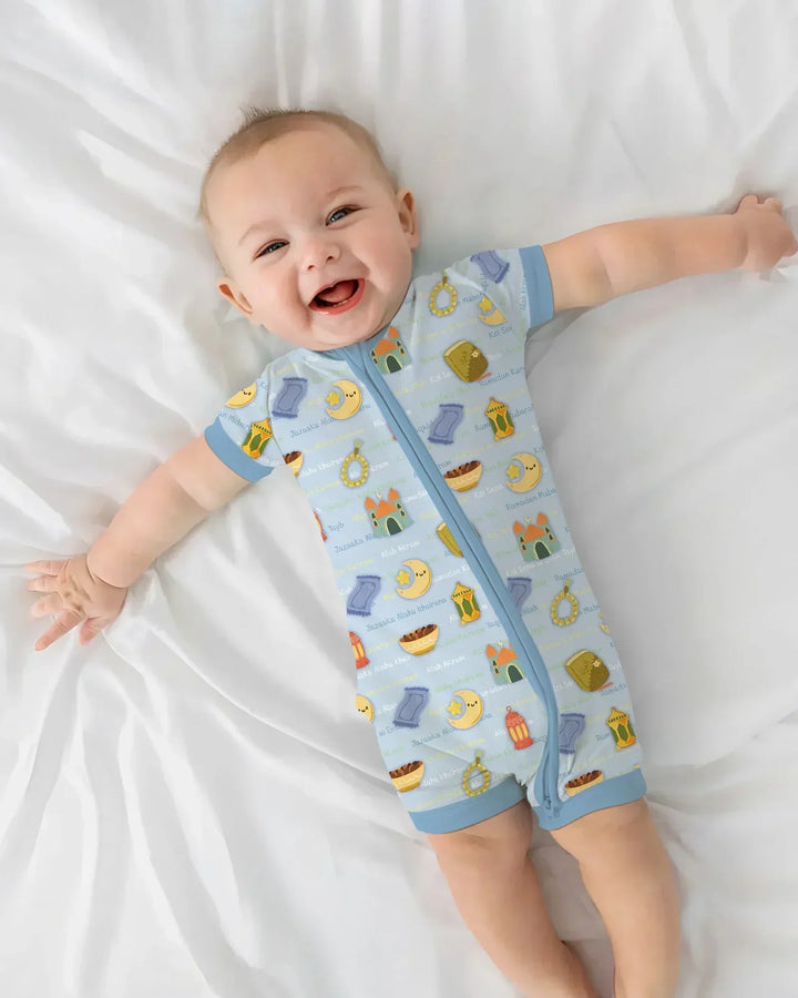 Ramadan Mubarak Family Matching Bamboo Shorty Zippy