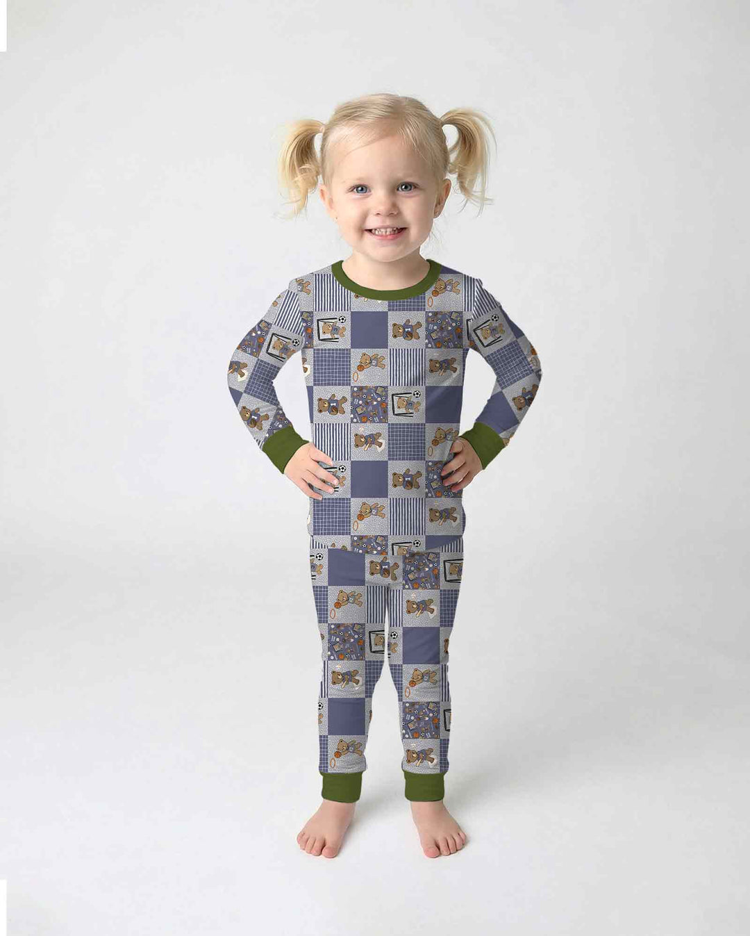 Zweiteiliges Langarm-Pyjama-Set mit Sommerfrüchten