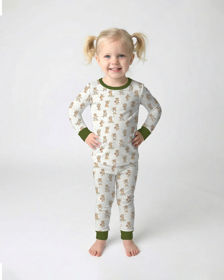 Zweiteiliges Langarm-Pyjama-Set mit Sommerfrüchten