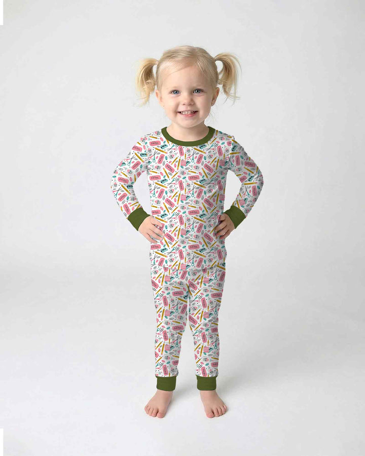 Zweiteiliges Langarm-Pyjama-Set mit Sommerfrüchten