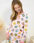 Niedliches Pyjama-Set aus Bambus für Damen mit Pessach-Motiven