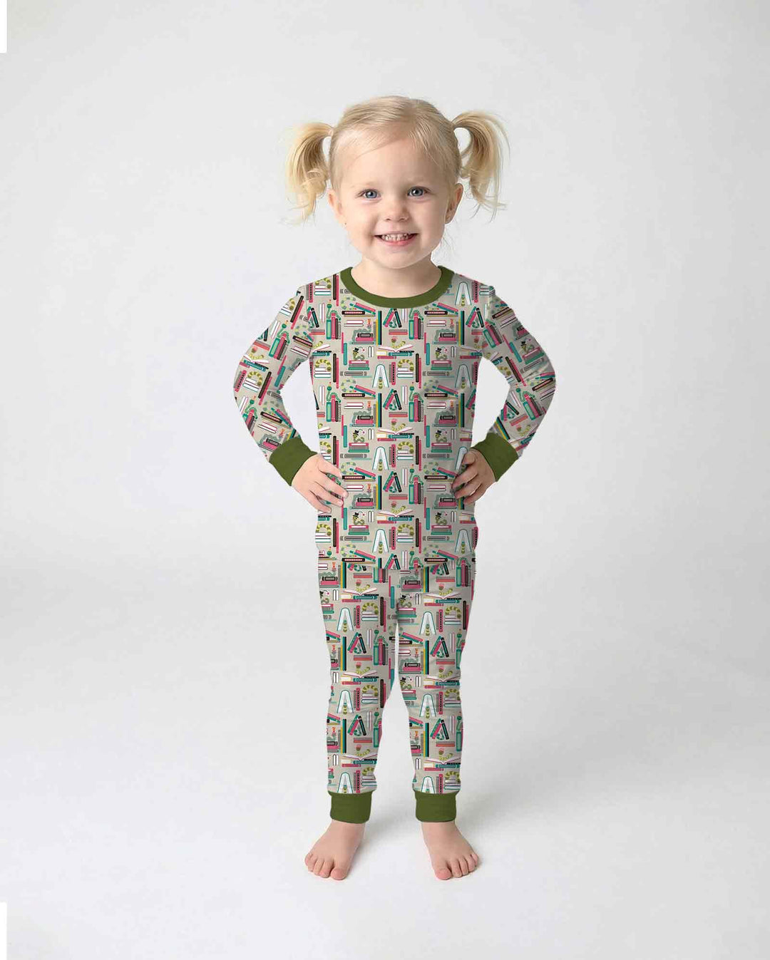 Zweiteiliges Langarm-Pyjama-Set mit Sommerfrüchten