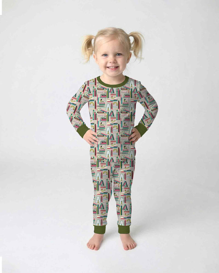 Zweiteiliges Langarm-Pyjama-Set mit Sommerfrüchten