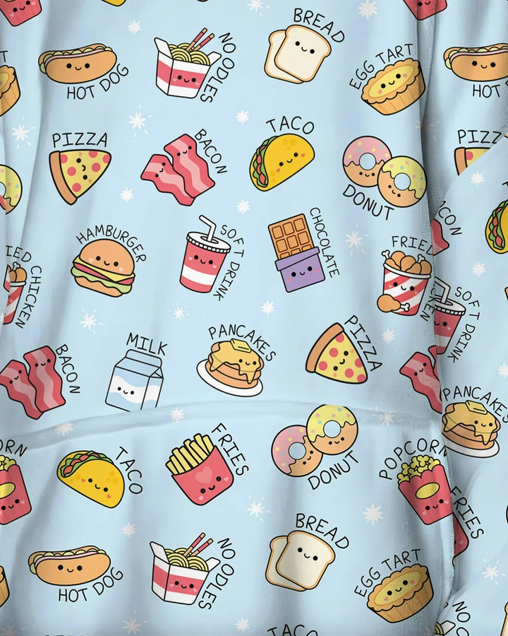 Kawaii Yummy Food Tragbarer Bambus-Deckenhoodie