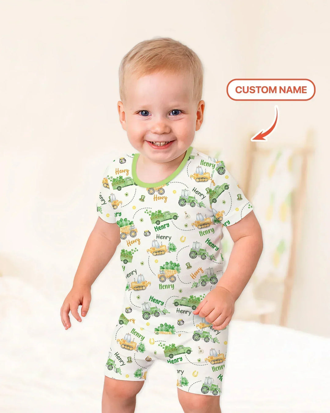 Zweiteiliges Pyjama-Set mit kurzen Ärmeln und Shorts im Sommer-Design