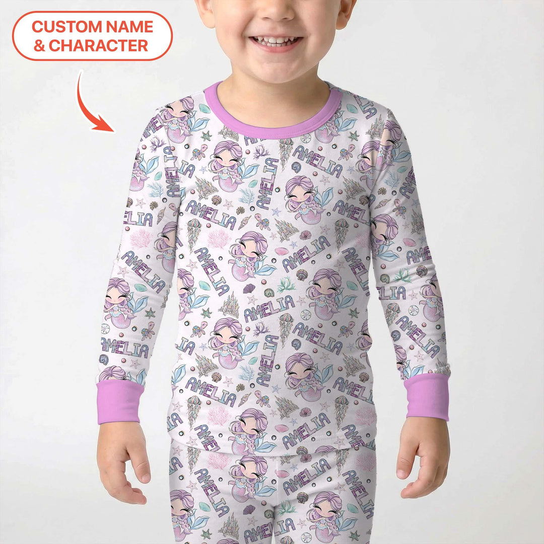 Zweiteiliges Langarm-Pyjama-Set mit Sommerfrüchten