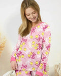 Softball Kirsche Mama und Mädchen passendes Bambus Damen Pyjama-Set