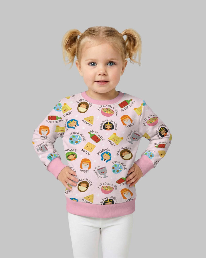 Niedliches Pessach-Charaktere Bambus Crewneck Sweatshirt