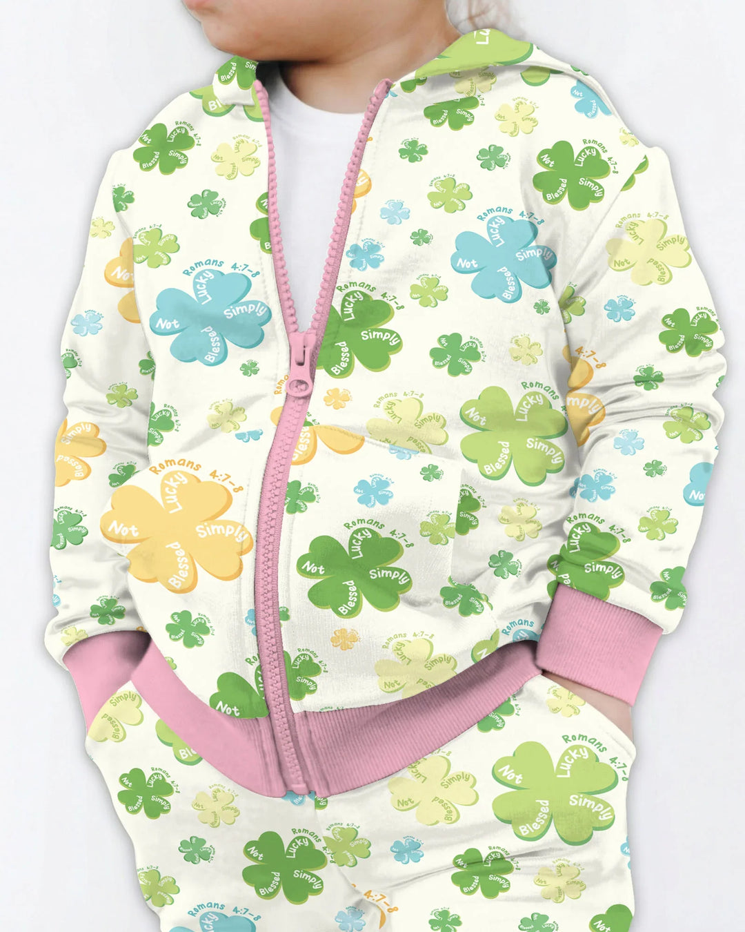 Kleeblätter-Druck St. Patrick's Day Bambus-Kapuzenjacke mit Reißverschluss