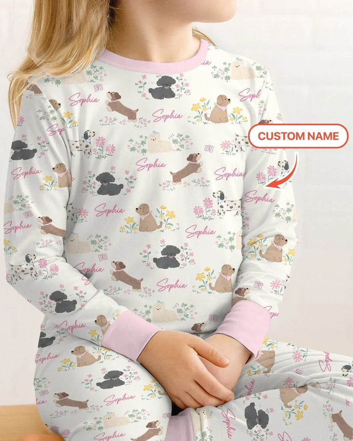 Zweiteiliges Langarm-Pyjama-Set mit Sommerfrüchten