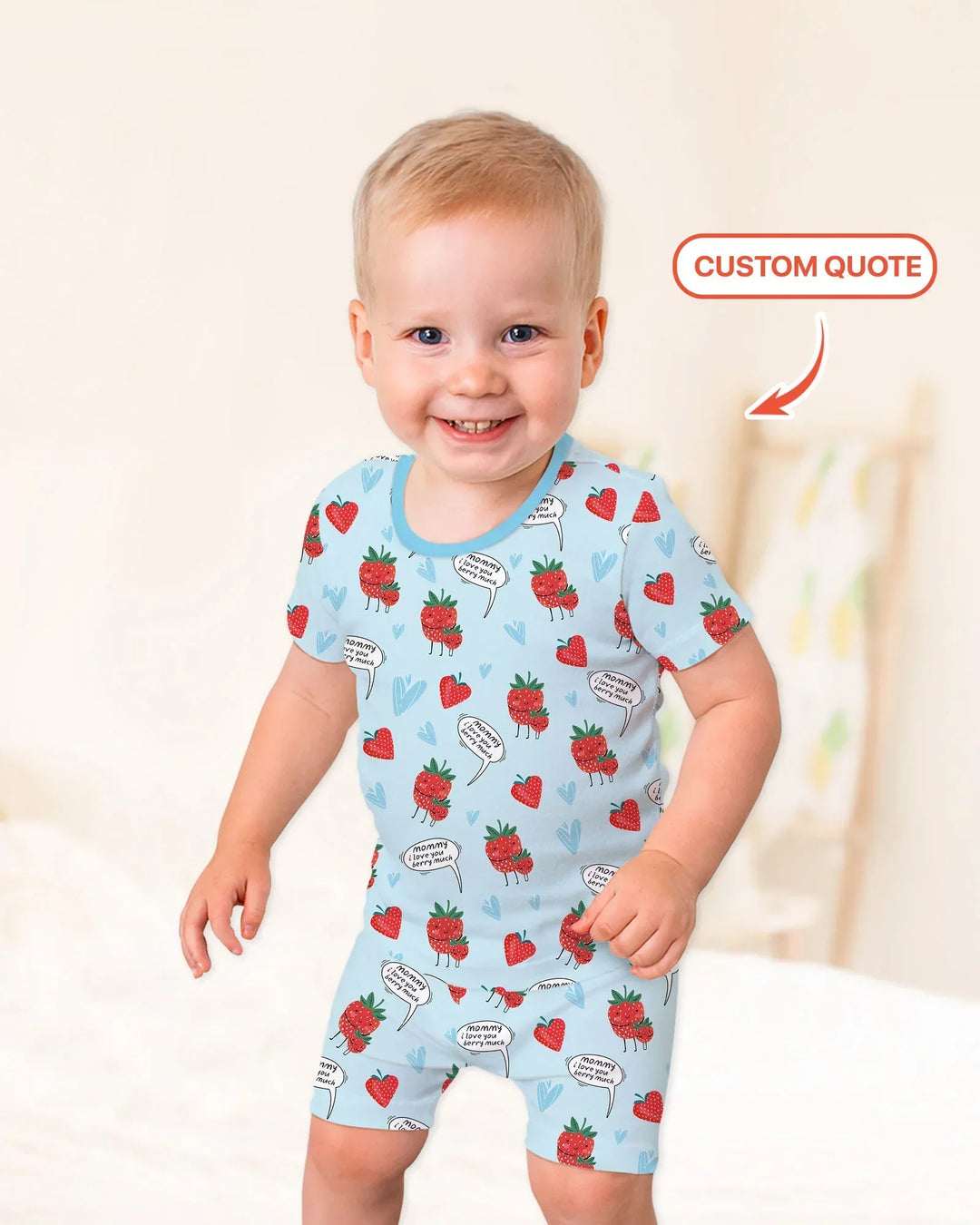 Zweiteiliges Pyjama-Set mit kurzen Ärmeln und Shorts im Sommer-Design