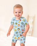 Template Zweiteiliges Pyjama-Set mit kurzen Ärmeln und Shorts