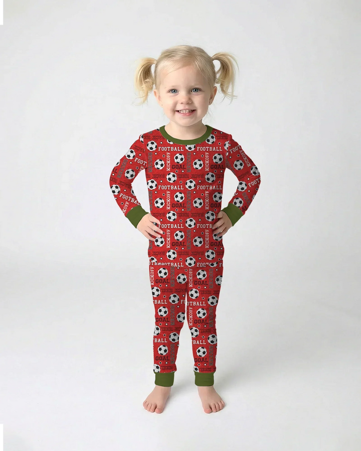 Zweiteiliges Langarm-Pyjama-Set mit Sommerfrüchten