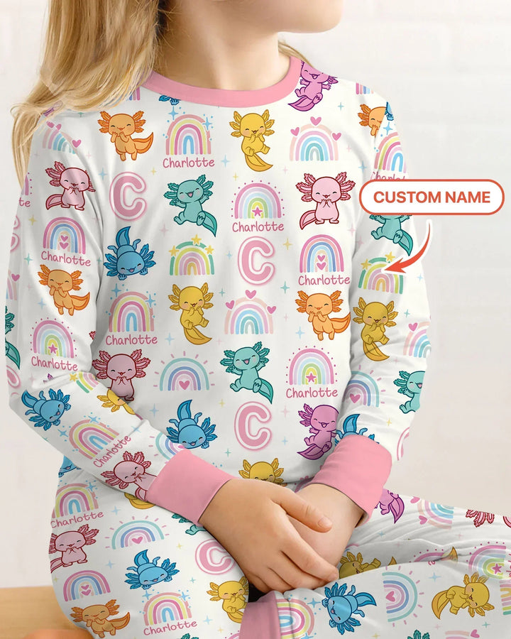 Zweiteiliges Langarm-Pyjama-Set mit Sommerfrüchten