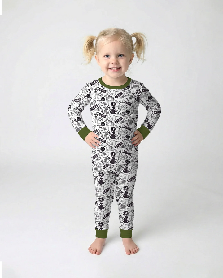 Zweiteiliges Langarm-Pyjama-Set mit Sommerfrüchten