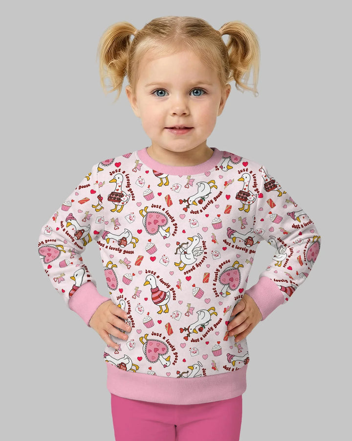Valentins-Gans-Bambus-Rundhals-Sweatshirt