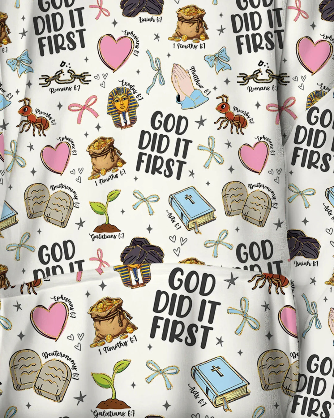 God Did It First Tragbarer Bambus-Deckenhoodie
