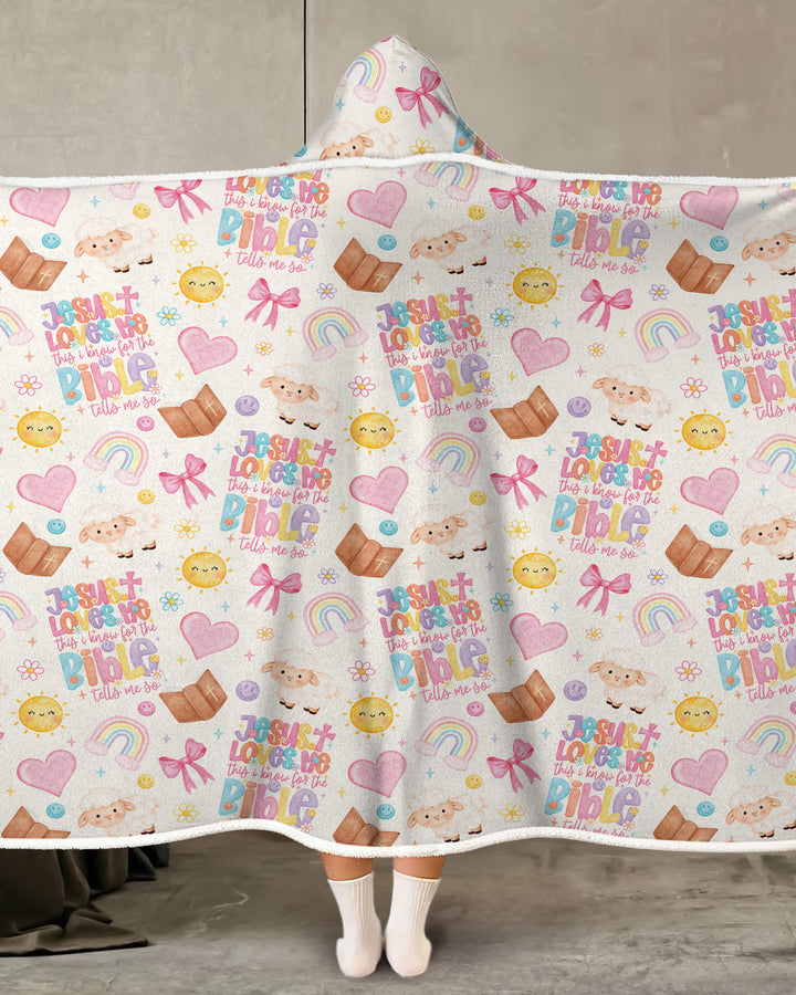 Jesus Loves Me This I Know Bamboo Wearable Hooded Blanket