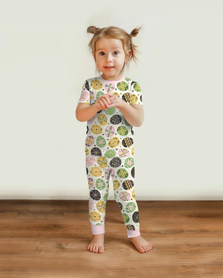 Zweiteiliges, kurzärmliges Pyjama-Set mit Marienkäfern