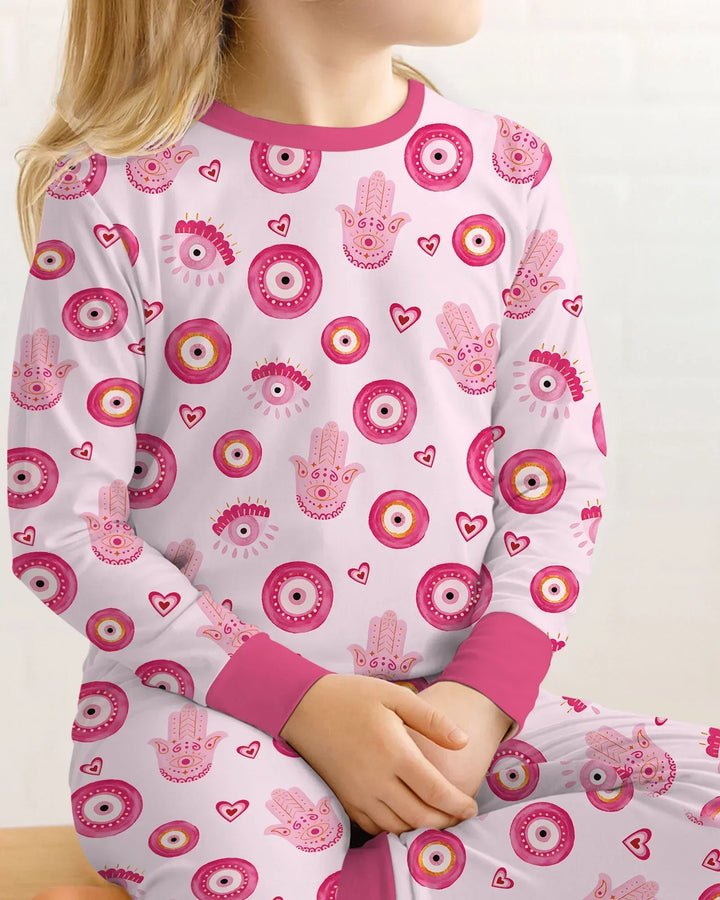 Zweiteiliges Langarm-Pyjama-Set mit Sommerfrüchten