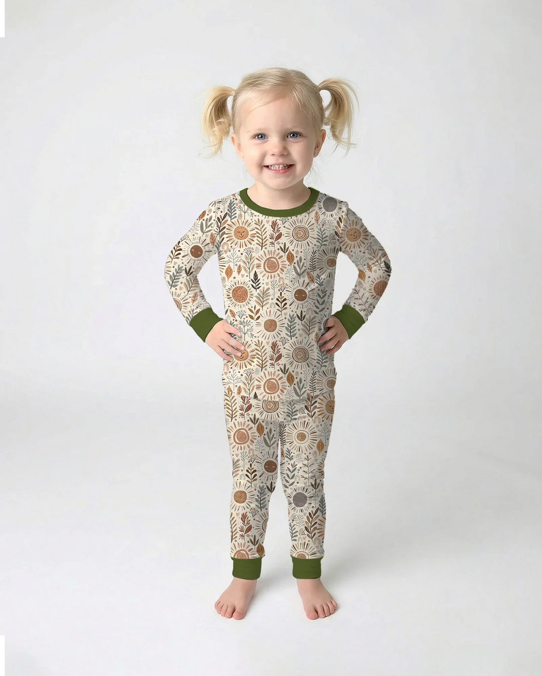 Zweiteiliges Langarm-Pyjama-Set mit Sommerfrüchten