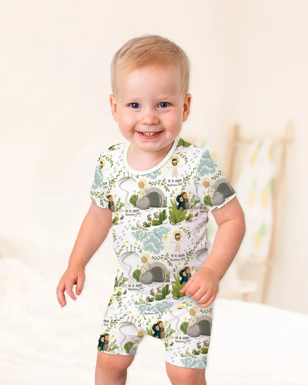 Zweiteiliges, kurzärmliges Pyjama-Set mit Marienkäfern