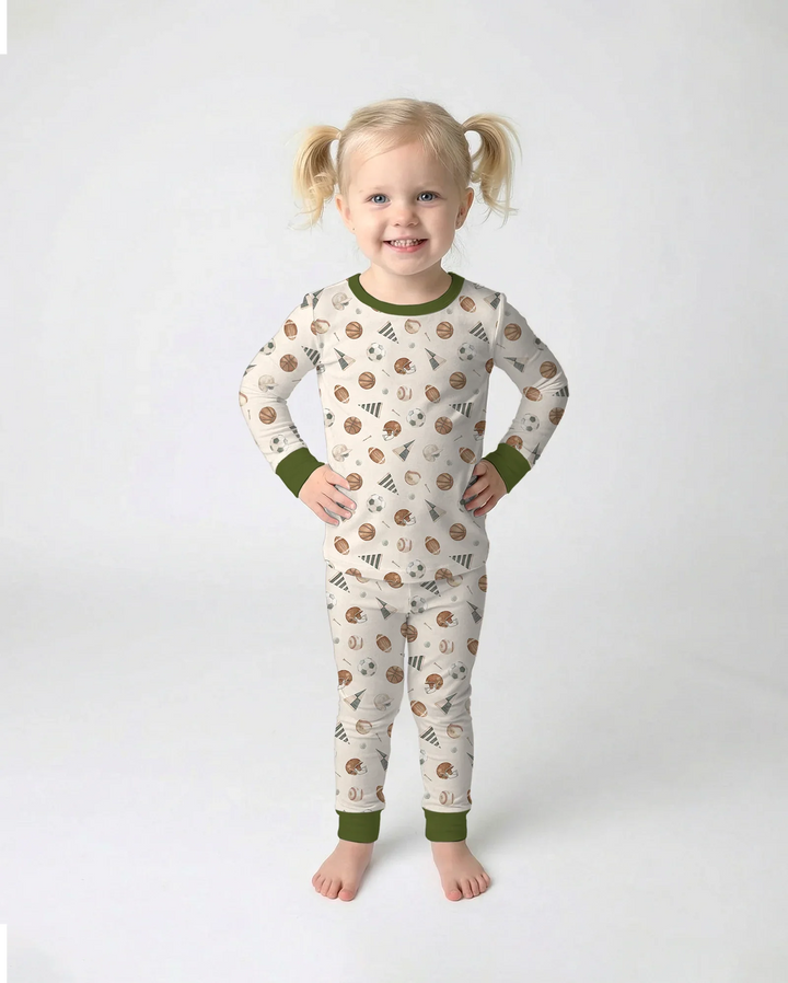 Zweiteiliges Langarm-Pyjama-Set mit Sommerfrüchten