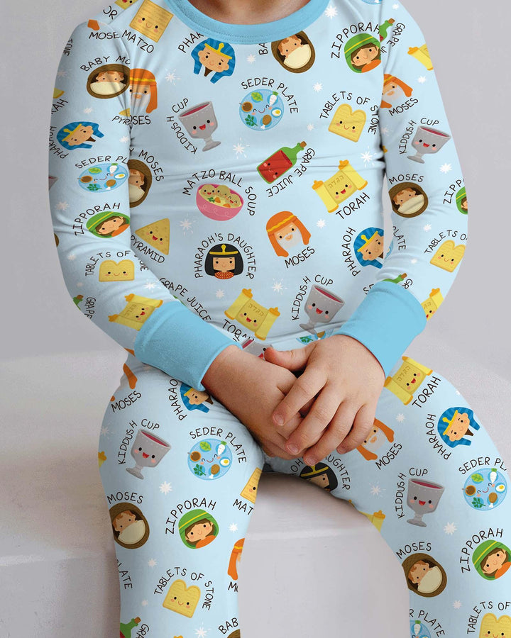 Zweiteiliges Langarm-Pyjama-Set mit Sommerfrüchten