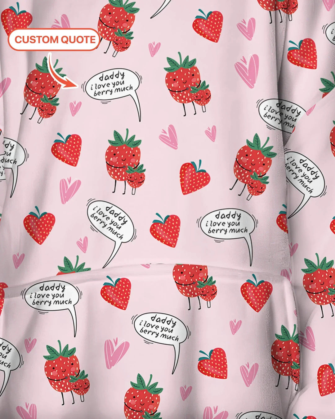 Ich liebe dich Beeren viel Bambus Decken-Hoodie