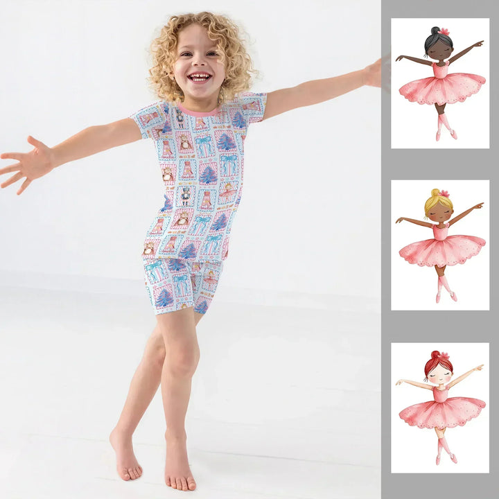 Zweiteiliges Pyjama-Set mit kurzen Ärmeln und Shorts im Sommer-Design
