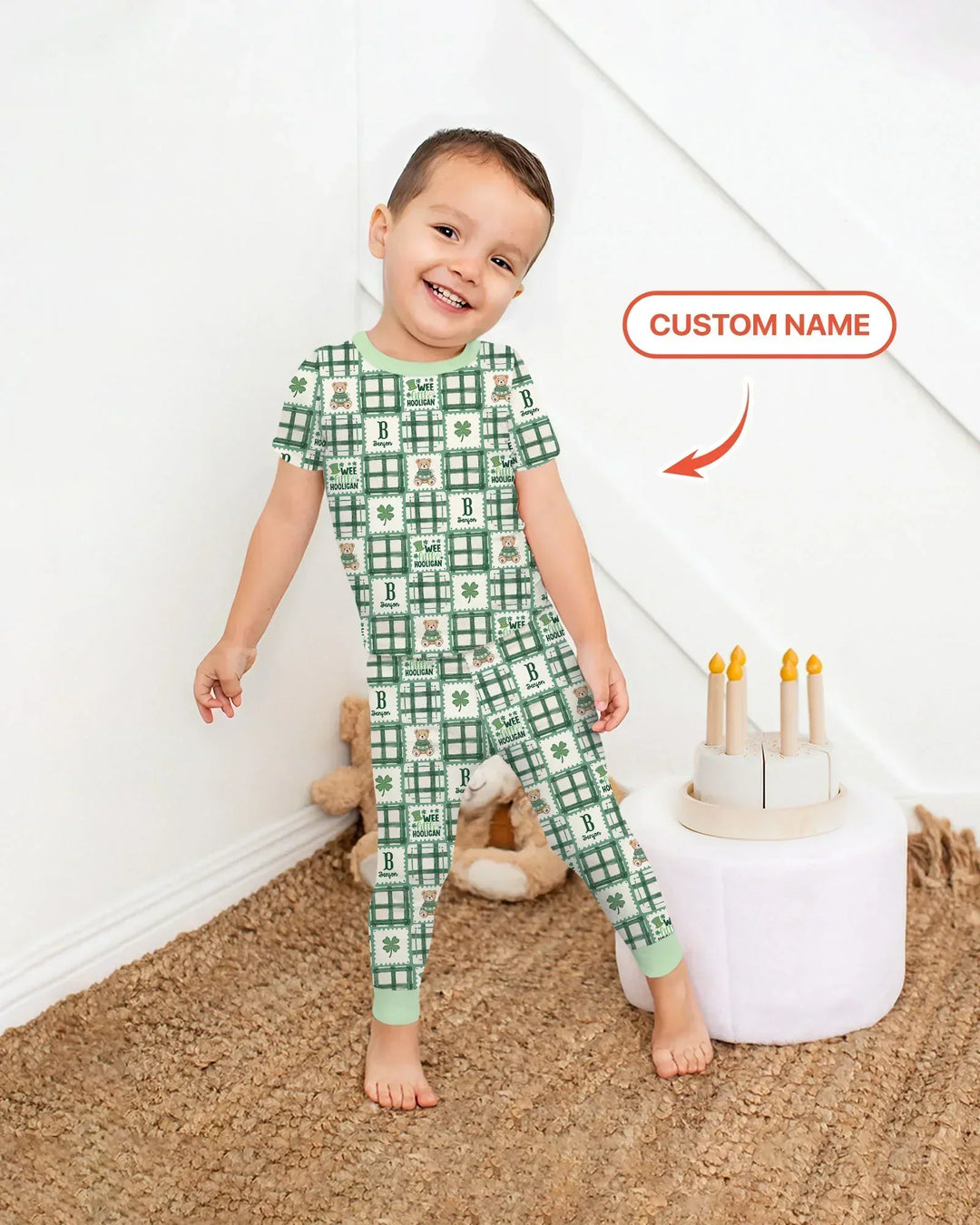 Zweiteiliges, kurzärmliges Pyjama-Set mit Marienkäfern