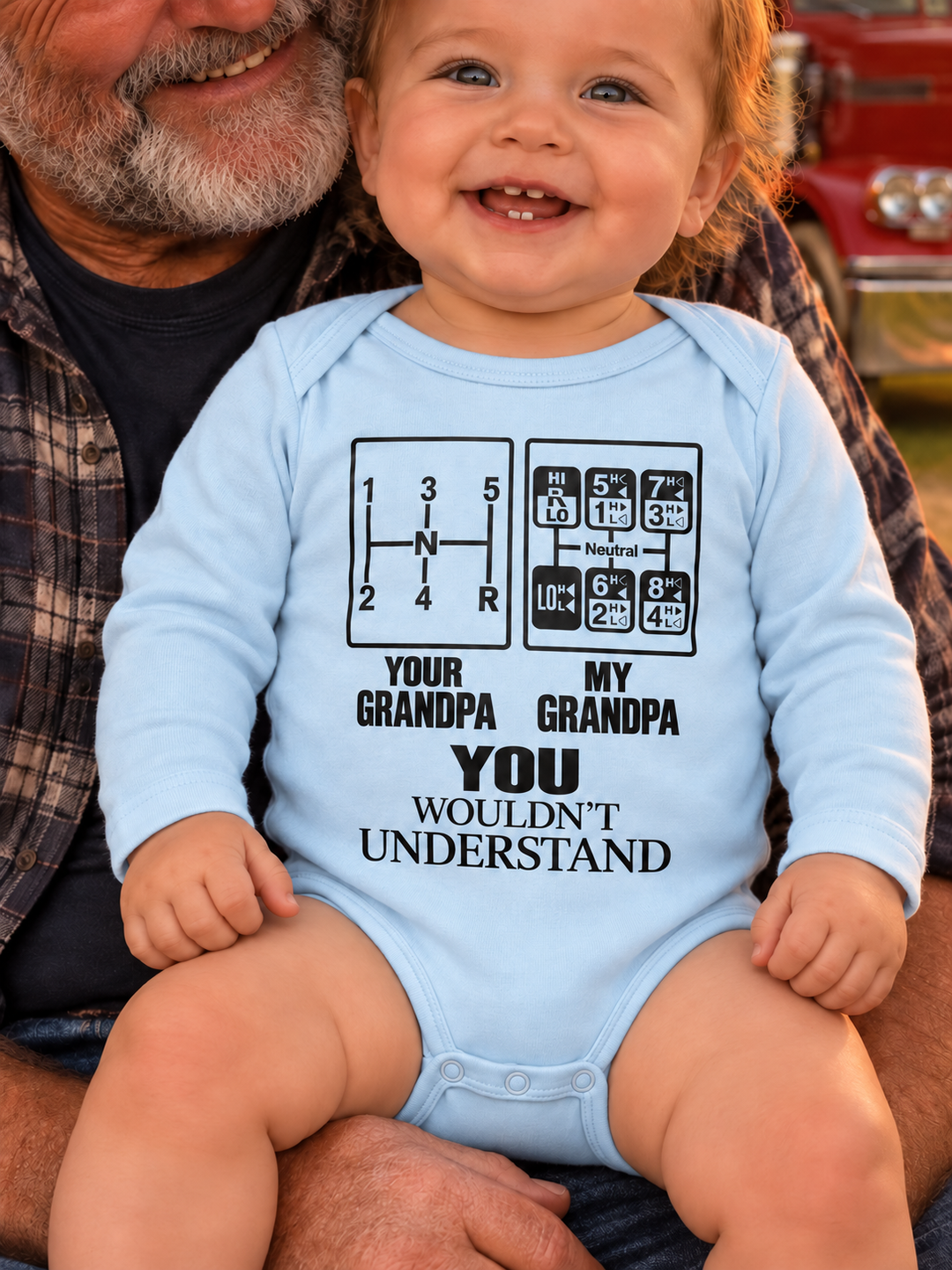 Grandpa Knows The Gears Bamboo Bodysuit