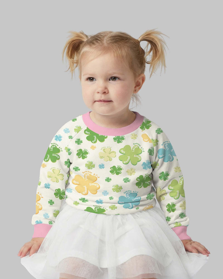 Kleeblatt-Print St. Patrick's Day Bambus-Rundhalsshirt