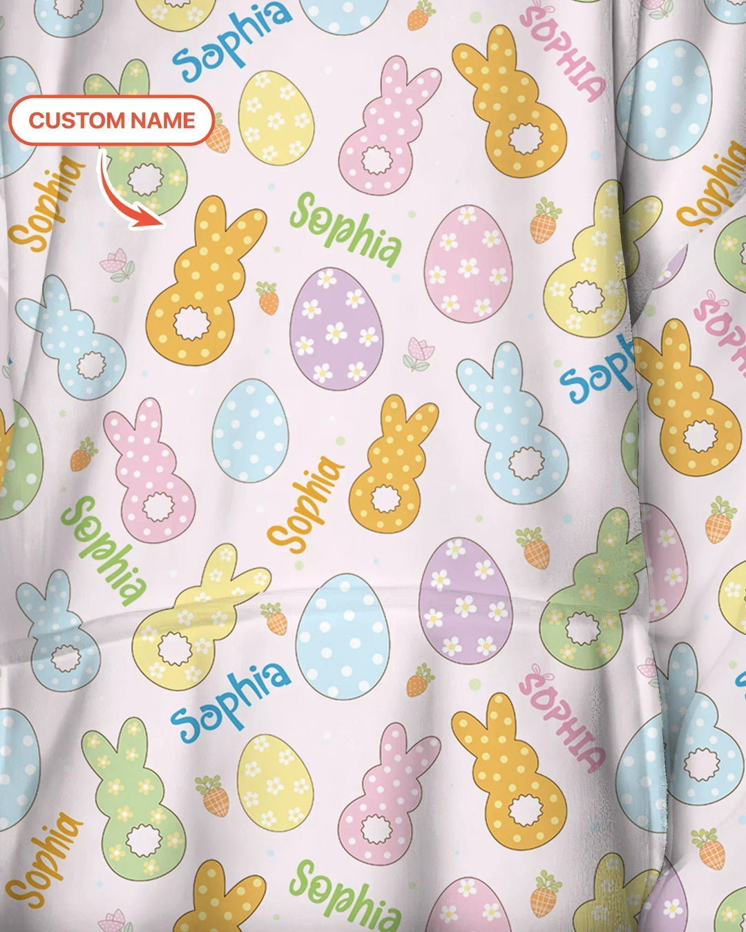 Personalisierbarer Name Frühlings-Pastell-Oster-Bambus-Deckenhoodie