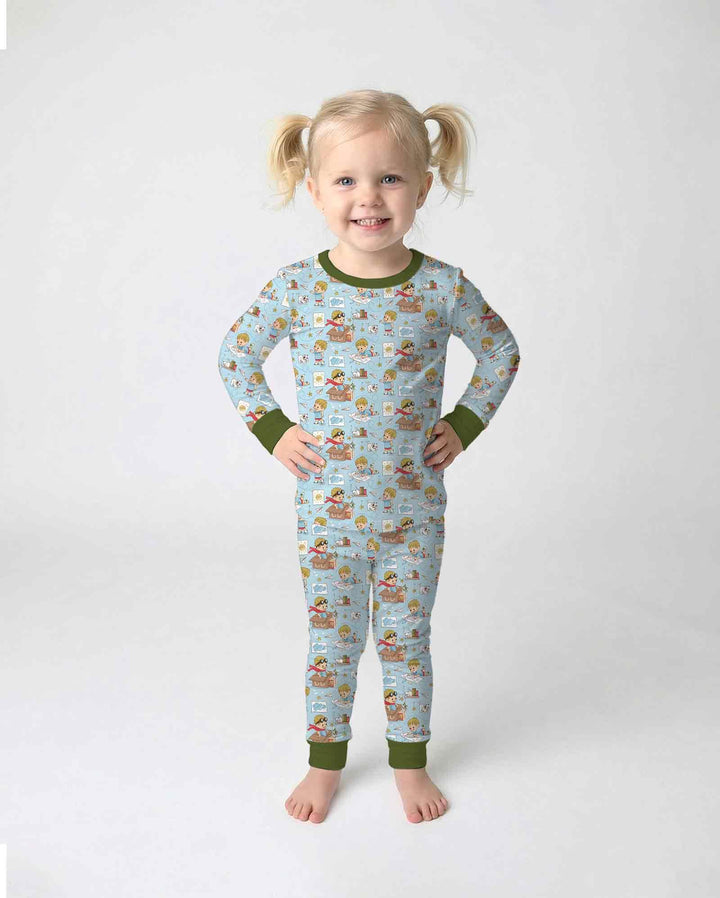 Zweiteiliges Langarm-Pyjama-Set mit Sommerfrüchten